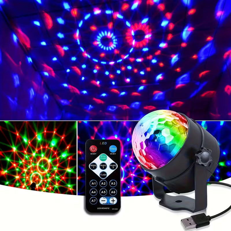 RGB Disco Ball Light with Remote Control | 7 Color Modes | Perfect for Parties & Home