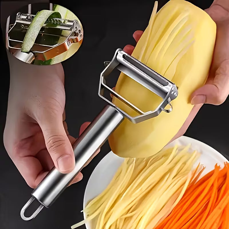 Stainless Steel Vegetable Peeler & Julienne Slicer | Multi-Function Fruit & Potato Shredder